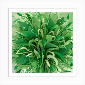 Green Bouquet Art Print