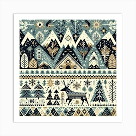 Scandinavian style, popular northern pattern 3 Art Print