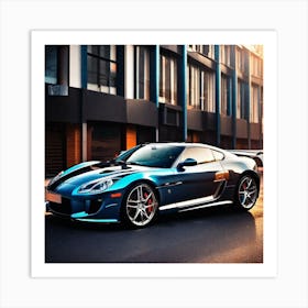 Blue Sports Car 1 Art Print