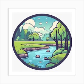 Cartoon Landscape 11 Art Print