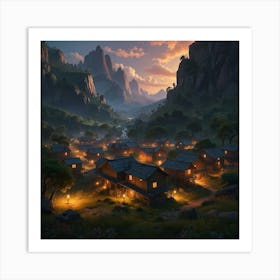 Village In The Mountains 11 Art Print