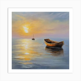 An Impressionist Seascape At Sunrise 1 Art Print