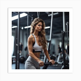 Beautiful Woman In Gym Art Print