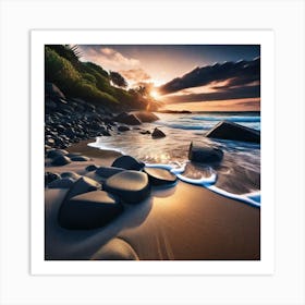 Sunset At The Beach 86 Art Print