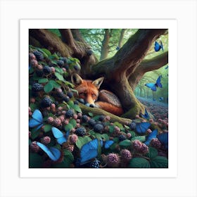 Fox In The Forest 5 Art Print