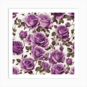 Purple roses Art Print