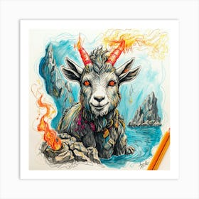 Goat Of Fire 5 Art Print