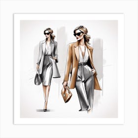 A Sophisticated And Stylish Woman Fashion Illustration Art Print