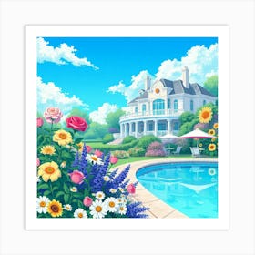 House With A Pool Art Print