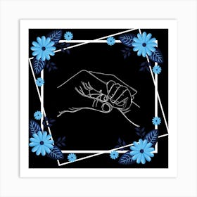 Hand Holding A Flower Happy Mother's Day Art Print