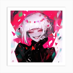 Anime Girl With White Hair 2 Art Print