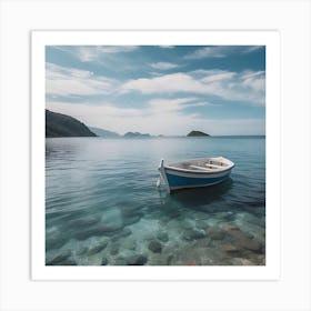 Small Boat In The Sea Art Print