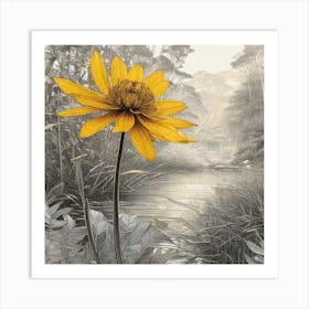 'Yellow Flower' 1 Art Print