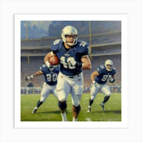 The Iron Defender Football Player in Full Gear Art Print