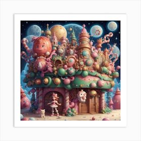 Anime Gingerbread House Art Print