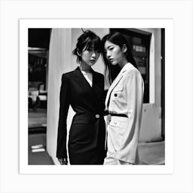 Two Asian Women In Suits Art Print
