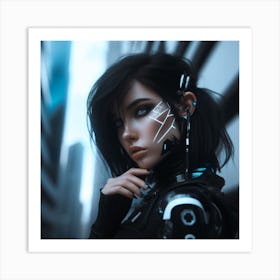 cyberpunk girl Art Print