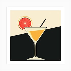 Abstract Cocktail Bar Illustration Wall Aart Art Print