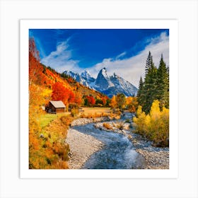 Autumn In The Grand Teton Mountains Art Print