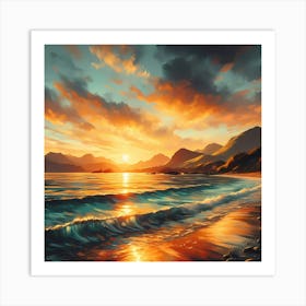 Sunset Painting 12 Art Print