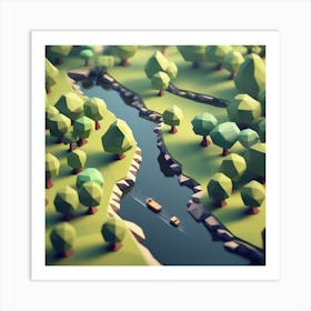 Low Poly Landscape 12 Art Print