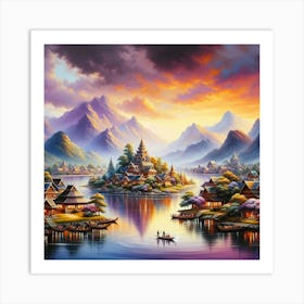 Asian Village 1 Art Print