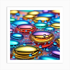 Colorful Water Droplets 1 Art Print