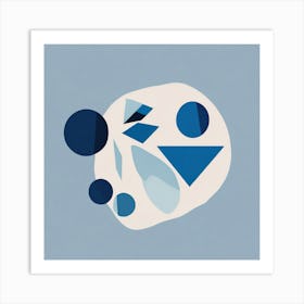 Abstract Blue Shapes Art Print