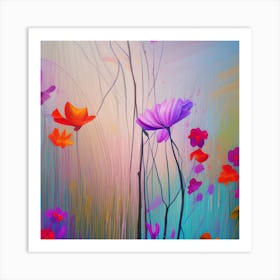 Painted Flowers Art Print