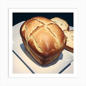 Bread On A Plate Art Print