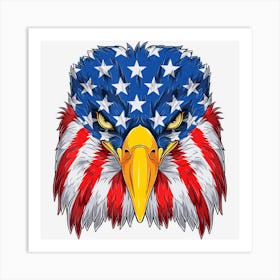 Limited Edition Patriotic Eagle 4th Of July Usa American Flag Art Print