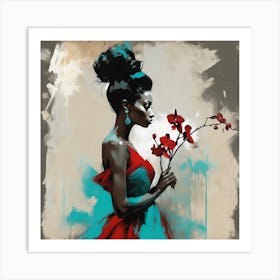 Lady In Red 2 Art Print