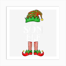 Son Elf Matching Family Group Christmas Party Pajama Art Print