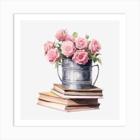 Roses In A Bucket 5 Art Print