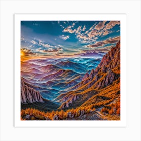 Sunrise In The Mountains 1 Art Print