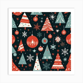 Christmas Tree Pattern Art Print