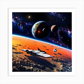 Spacecraft In Space Art Print