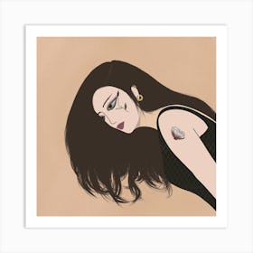 Girl With Tattoos Art Print