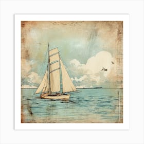 Vintage Sailboat 9 Art Print