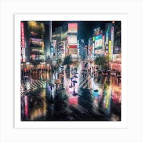 Shinjuku At Night Art Print