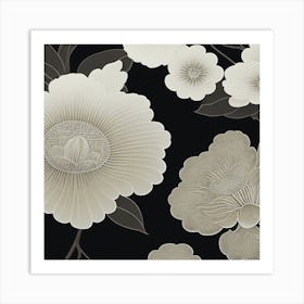 Black And White Flowers 2 Art Print