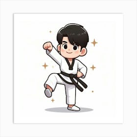 Taekwondo kid 1 Art Print