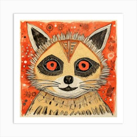 Abstract Raccoon Art Print