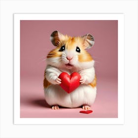 Valentines Hamster 2 Art Print