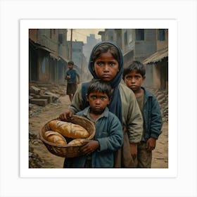 Default The Painting Portrays A Poignant Scene Of Impoverished 0 Art Print