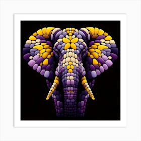 Elephant Mosaic Art Art Print