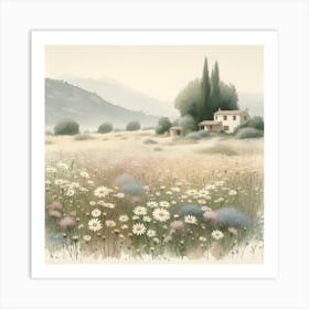 Daisies In The Meadow Art Print