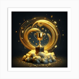 Golden Trophy On A Cloud Art Print