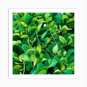 Green Leaf Background Art Print