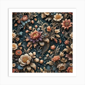 Floral Wallpaper 1 Art Print